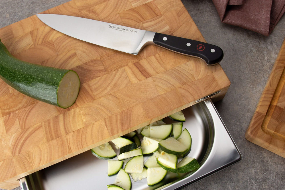 Planche à découper Continenta avec tiroir en inox - Bois - 39x27cm