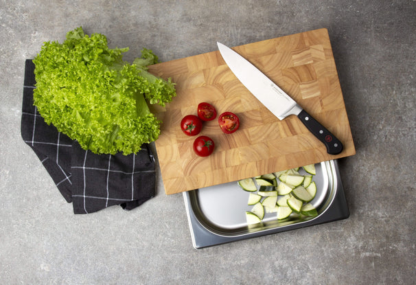 Planche à découper Continenta avec tiroir en inox - Bois - 48 cm x 33 cm