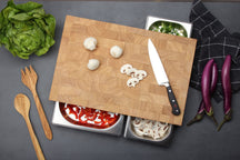 Planche à découper Continenta avec tiroir en inox - Bois - 50x33cm
