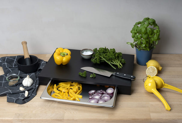 Planche à découper Continenta avec 3 tiroirs en inox - Duracore - 48 x 33cm