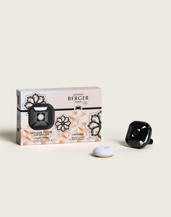 Set de diffuseur auto Maison Berger - Parfum auto - Lady Flower - 5 x 4 x 2 cm