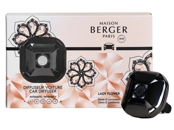 Set de diffuseur auto Maison Berger - Parfum auto - Lady Flower - 5 x 4 x 2 cm