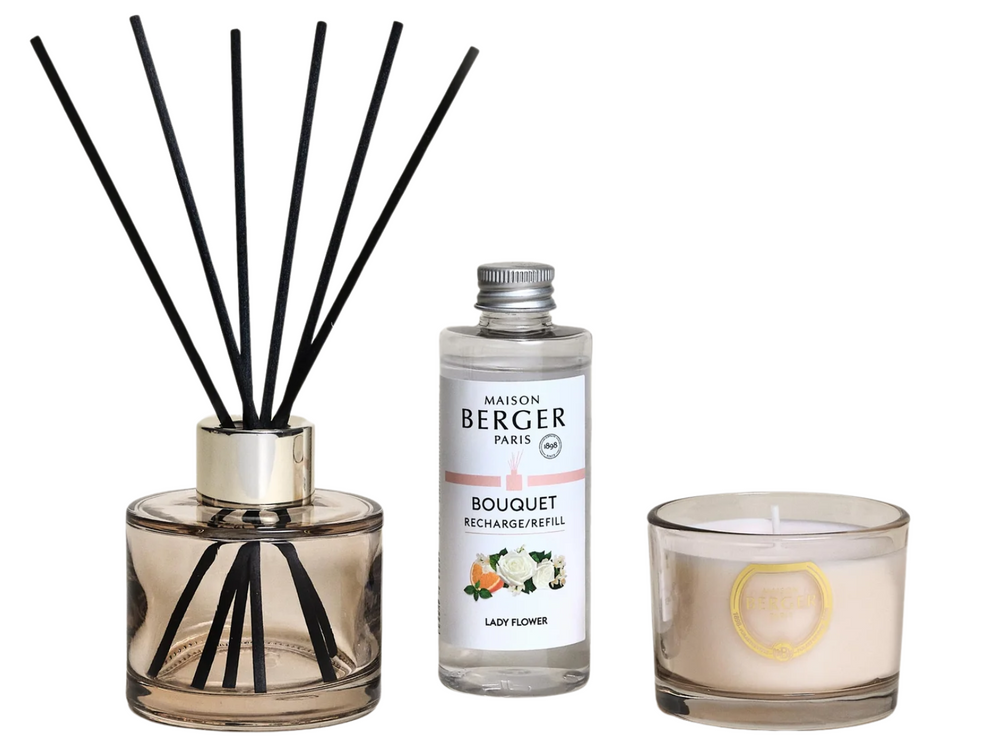 Set de parfum Maison Berger - Bâtons parfumés - Lady Flower - 200 ml - 3 pièces