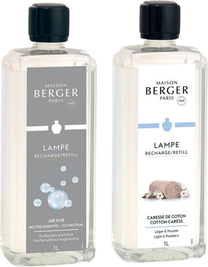 Set de recharges Maison Berger - So Neutre+Caresse de Coton - 1 L - 2 pièces
