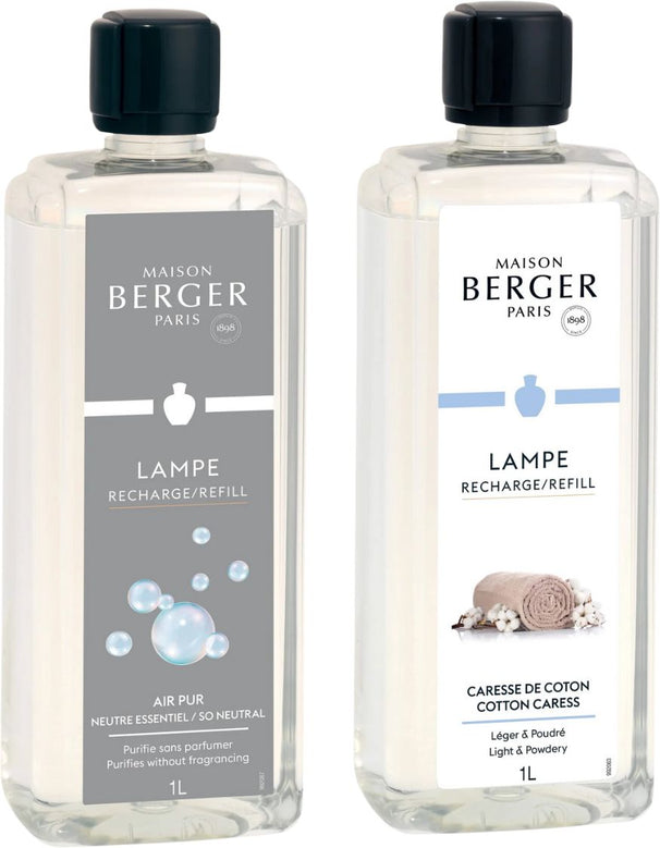 Set de recharges Maison Berger - So Neutre+Caresse de Coton - 1 L - 2 pièces
