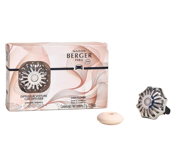 Set de parfum auto Maison Berger - Autoparfum - Lady Flower - 45mm - 3 pièces