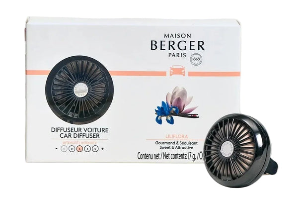 Set de diffuseur Maison Berger - Parfum auto - Liliflora - 45 mm - 3 pièces