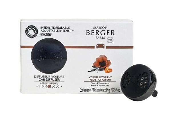 Ensemble de parfum auto Maison Berger - Diffuseur ON/OFF - Velvet Of Orient