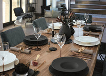 Service de vaisselle Villeroy & Boch Manufacture Rock - Blanc - 12 pièces / 4 personnes - 4 Assiette plates, 4 assiettes à petit-déjeuner en 4 assiettes creuses