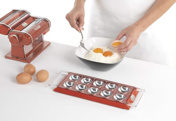 Fabricant de raviolis Marcato - Rouleau à pâte - en aluminium - 10 compartiments