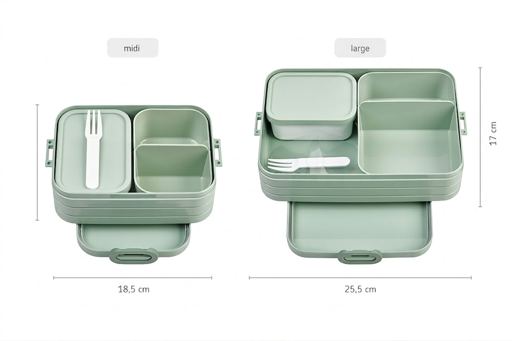 Boîte à lunch Mepal Take a Break Nordic Sage Large - avec 2 Bacs Bento