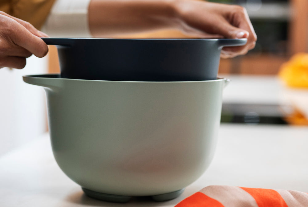 Set de bols à mélanger Mepal Chef It Nordic Sage 2 pièces - Bol avec couvercle 3 litres + Spatule