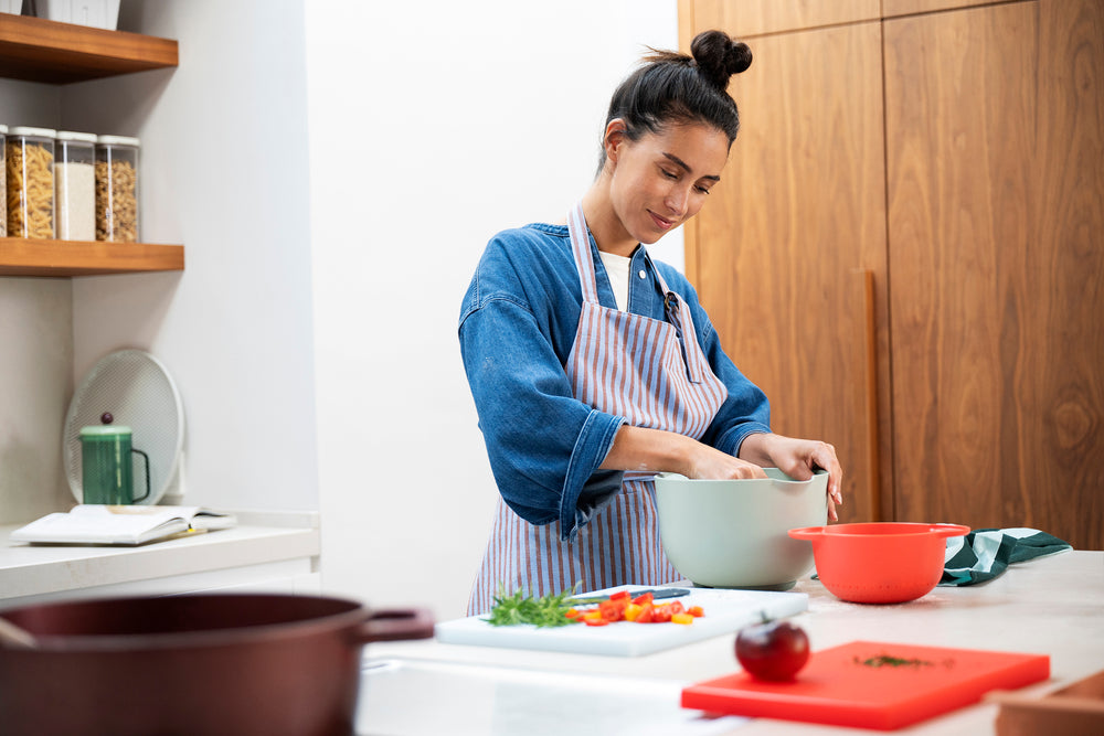 Set de bols à mélanger Mepal Chef It Nordic Sage 3 pièces - Bol 1,5 & 3 litres + Spatule
