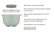 Set de bols à mélanger Mepal Chef It Nordic Sage 2 pièces - Bol avec couvercle 3 litres + Spatule