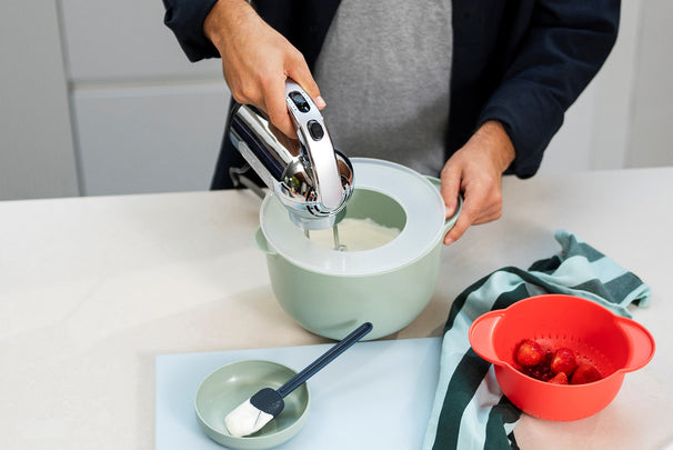 Set de bols à mélanger Mepal Chef It Nordic Sage 2 pièces - Bol avec couvercle 3 litres + Spatule