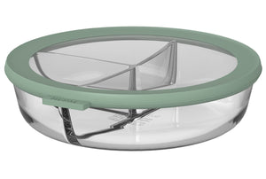 Boîte de conservation en verre Mepal Cirqula Nordic Sage 3 compartiments - 1 litre