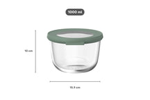 Boîte de conservation en verre Mepal Cirqula Nordic Sage Ronde - 1 litre