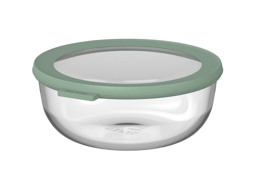 Boîte de conservation en verre Mepal Cirqula Nordic Sage ronde - 1,25 litre