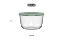 Boîte de conservation en verre Mepal Cirqula Nordic Sage ronde - 3 litres
