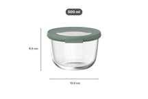 Boîte de conservation en verre Mepal Cirqula Nordic Sage ronde - 500 ml