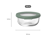 Boîte de conservation en verre Mepal Cirqula Nordic Sage ronde - 750 ml