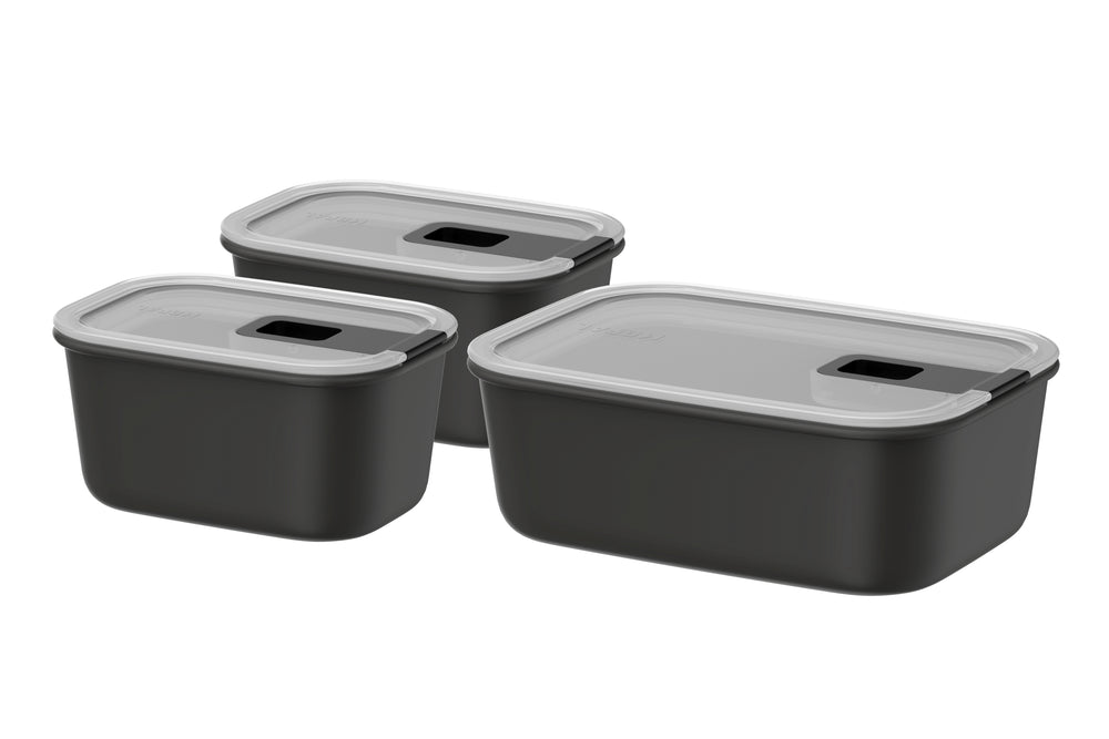 Boîtes de conservation Mepal EasyClip Nordic Black 3 pièces - 2x 450 ml + 1 litre