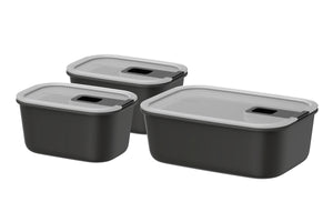 Boîtes de conservation Mepal EasyClip Nordic Black 3 pièces - 2x 450 ml + 1 litre