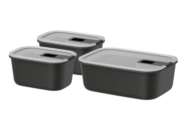 Boîtes de conservation Mepal EasyClip Nordic Black 3 pièces - 2x 450 ml + 1 litre