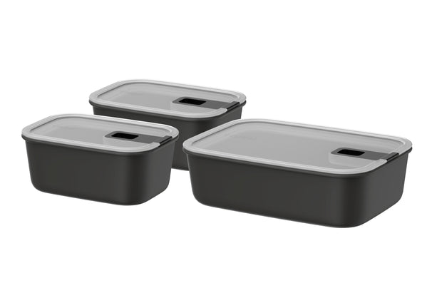 Boîtes de conservation Mepal EasyClip Nordic Black 3 pièces - 2x 700 ml + 1,5 litre