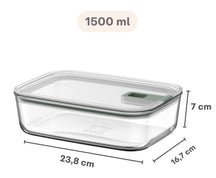 Plat à four / Plat à lasagne avec couvercle Mepal EasyClip Nordic Sage - Verre - 1,5 litre