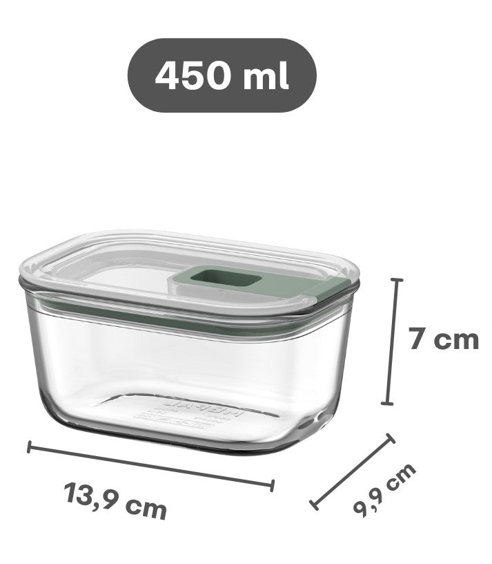 Boîte de conservation en verre Mepal EasyClip Nordic Sage - 450 ml