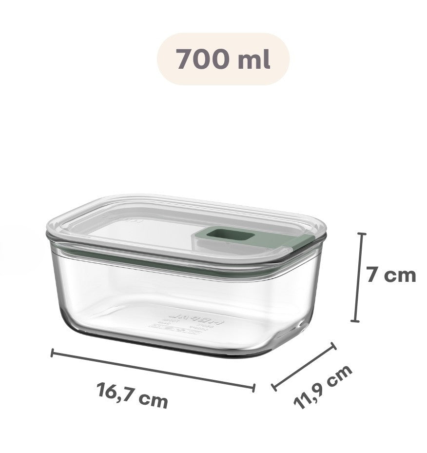 Boîte de conservation en verre Mepal EasyClip Nordic Sage - 700 ml