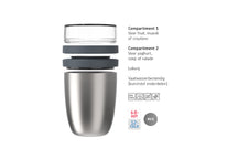 Isotherme Mug Yaourt & Céréales / bol lunch Mepal Ellipse Nordic Sage - 500 ml + 200 ml