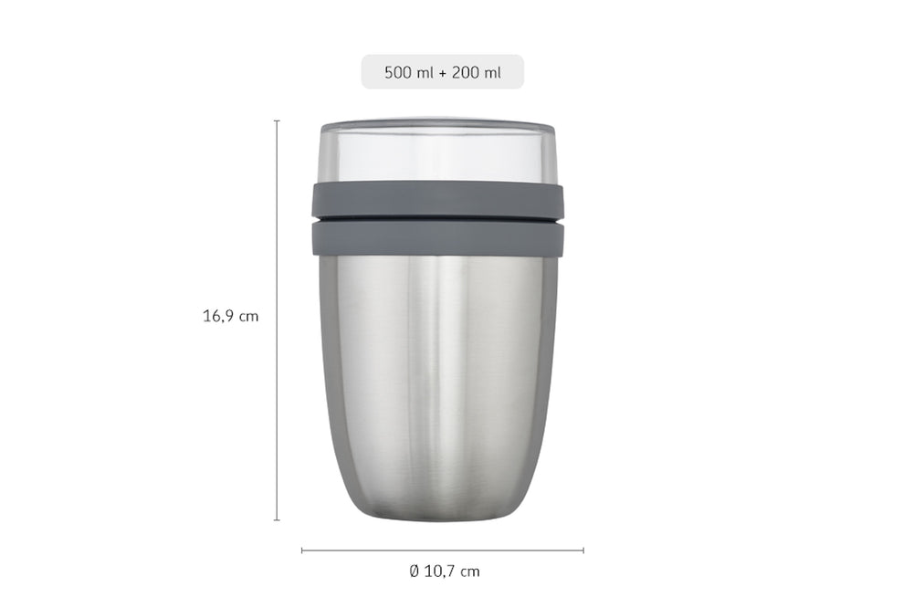 Isotherme Mug Yaourt & Céréales / bol lunch Mepal Ellipse Nordic Sage - 500 ml + 200 ml