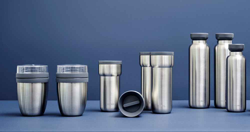 Isotherme Mug Yaourt & Céréales / bol lunch Mepal Ellipse Nordic Sage - 500 ml + 200 ml