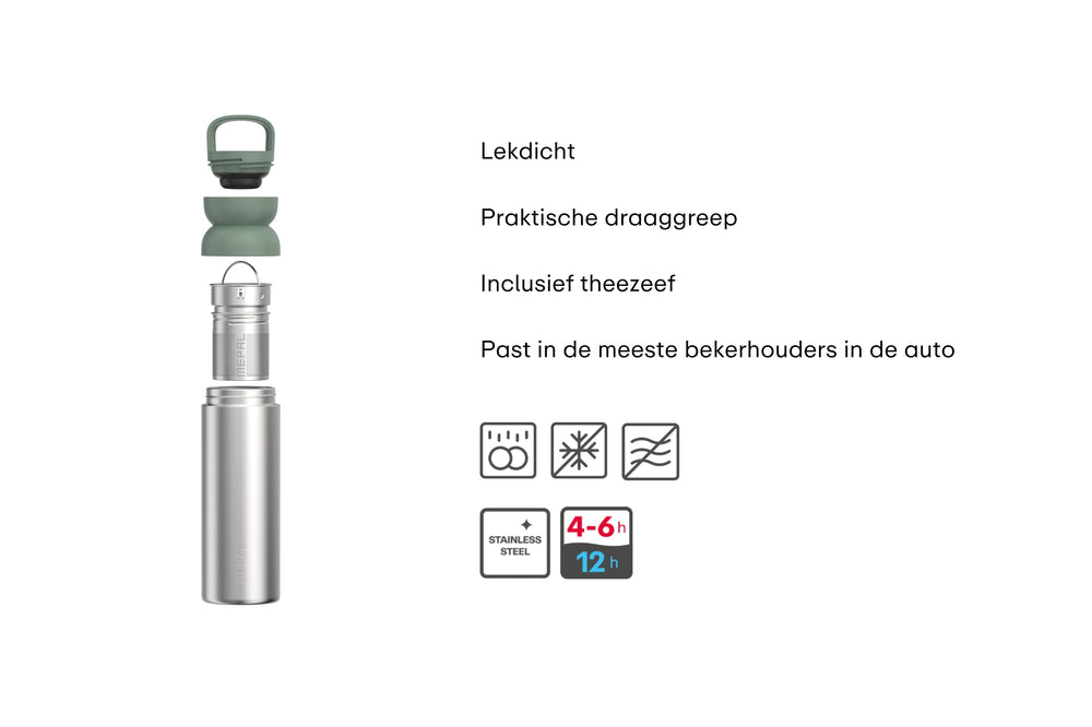 Mug Isotherme avec filtre à thé Mepal Ellipse Nordic Black - 500 ml