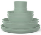 Service de table Mepal Silueta Nordic Sage 8 pièces / 2 personnes - 2 assiettes, 2 assiettes creuses, 2 bols et 2 tasses