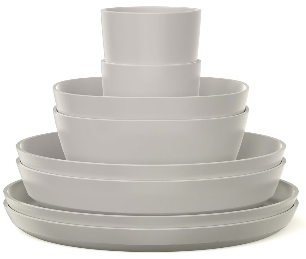 Service de table Mepal Silueta Nordic White 8 pièces / 2 personnes - 2 assiettes, 2 assiettes creuses, 2 bols et 2 tasses