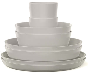 Service de table Mepal Silueta Nordic White 8 pièces / 2 personnes - 2 assiettes, 2 assiettes creuses, 2 bols et 2 tasses
