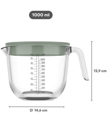 Verre doseur en verre Mepal Chef It Chalk - avec couvercle - 1 litre
