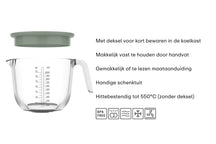 Verre doseur en verre Mepal Chef It Chalk - avec couvercle - 1 litre