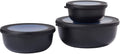 Boîtes de conservation Mepal Cirqula Nordic Black Rond 3 pièces - 350 ml + 750 ml + 1,25 litre