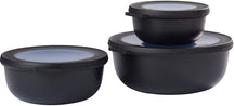 Boîtes de conservation Mepal Cirqula Nordic Black Rond 3 pièces - 350 ml + 750 ml + 1,25 litre