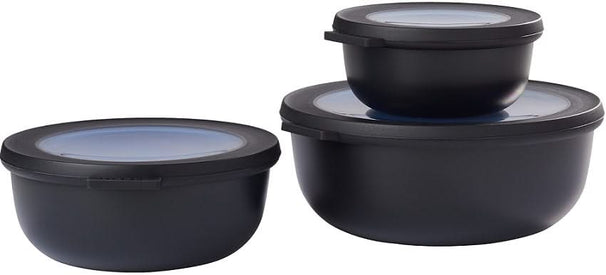 Boîtes de conservation Mepal Cirqula Nordic Black Rond 3 pièces - 350 ml + 750 ml + 1,25 litre