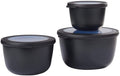 Boîtes de conservation Mepal Cirqula Nordic Black Rond 3 pièces - 500 ml + 1 litre + 2 litres