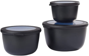 Boîtes de conservation Mepal Cirqula Nordic Black Rond 3 pièces - 500 ml + 1 litre + 2 litres
