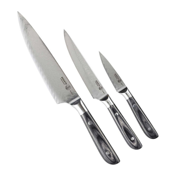 Set de couteaux Messermeister Avanta Damascus 3 pièces - Couteau de chef, couteau universel & couteau à éplucher