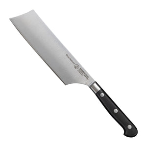 Messermeister Nakirimes Groentemes Meridian Elite 16.5 cm met zwart heft, vrijstaand op witte achtergrond