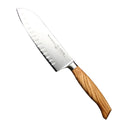 Couteau santoku alvéolé Messermeister Oliva Luxe bois d'olivier 16,5 cm