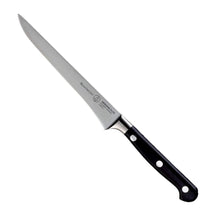 Messermeister Uitbeenmes Flexibel Meridian Elite 15 cm met zwart heft, vrijstaand op witte achtergrond